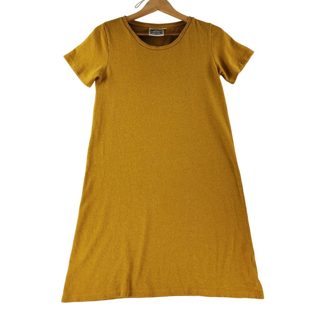 Jungmaven Raeline Dress Womens S Hemp Organic Cotton Mustard Made in USA